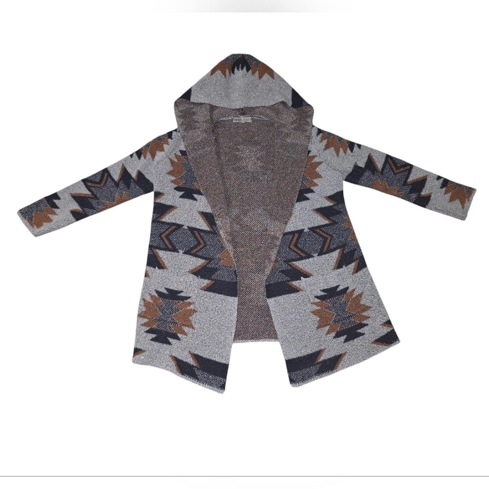 Absolutely Famous Kids Geometric Pattern Jacket - Gray and Brown
